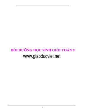 Bồi dưỡng học sinh giỏi Toán học 9